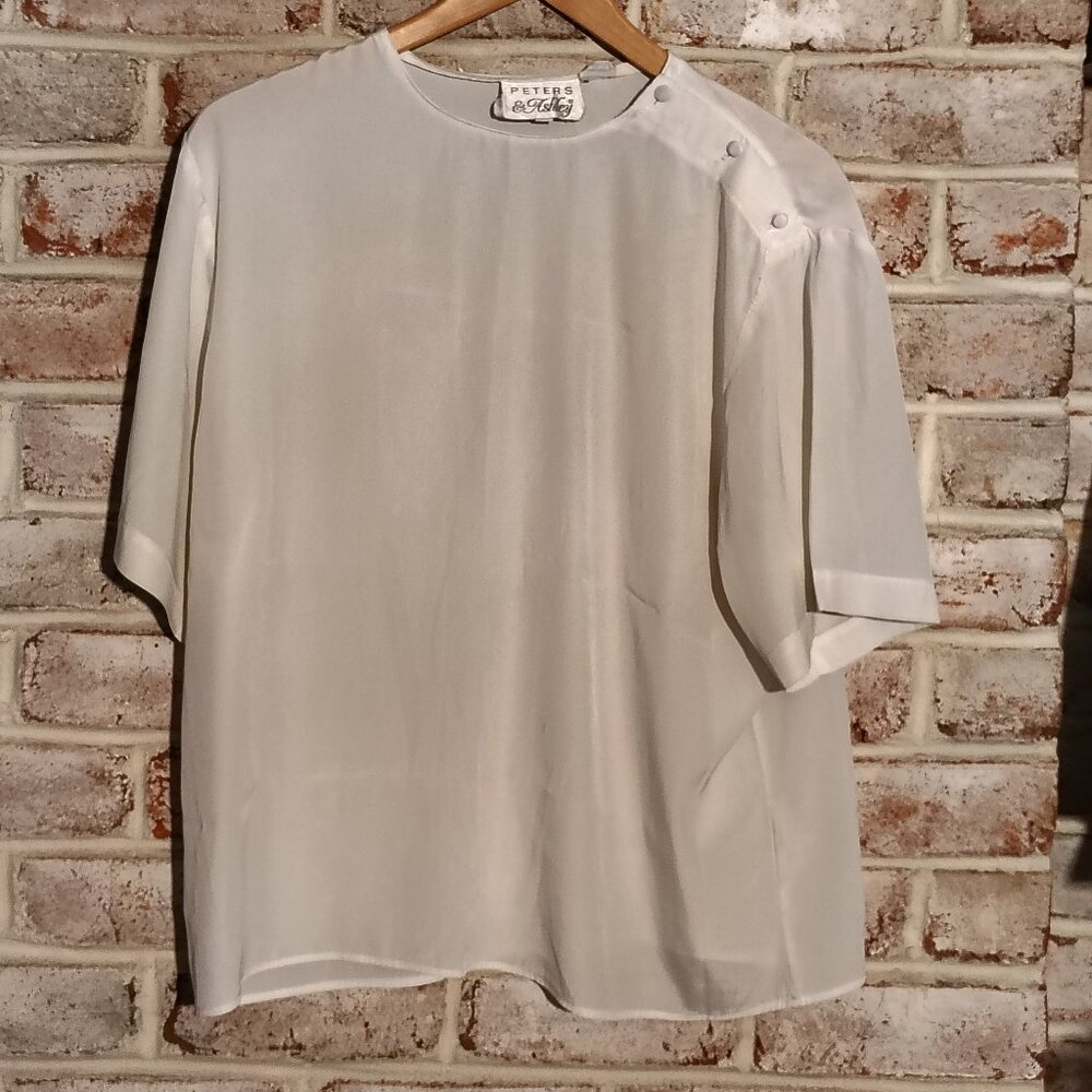 Vintage Peters & Ashley White Womens Bottoned Top - Size 14